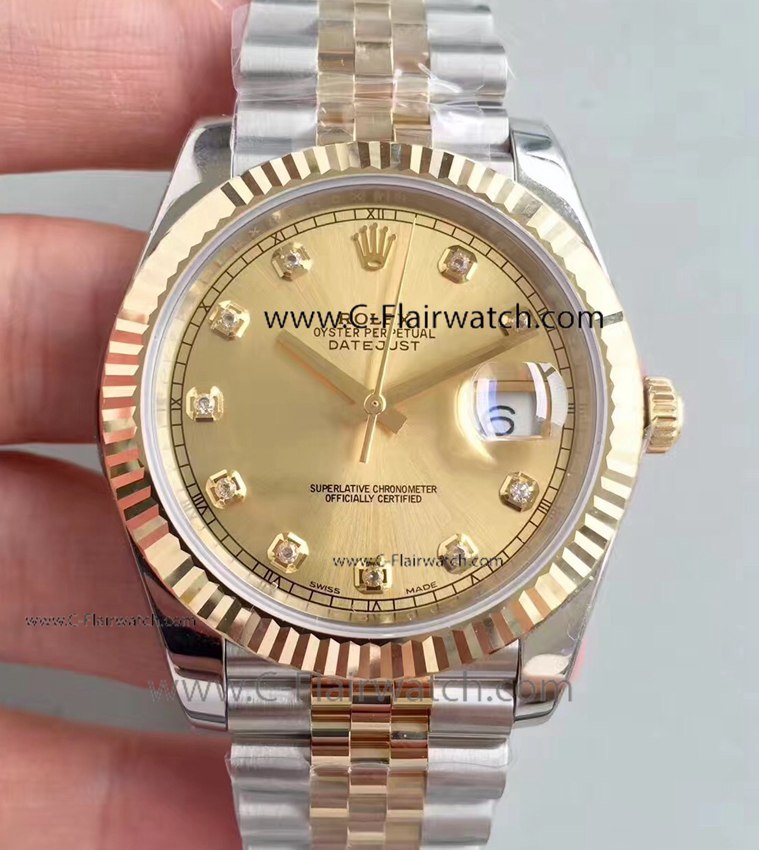 EWF 3255 Rolex Datejust II Two Tone Diamond Face Watch Best Copy